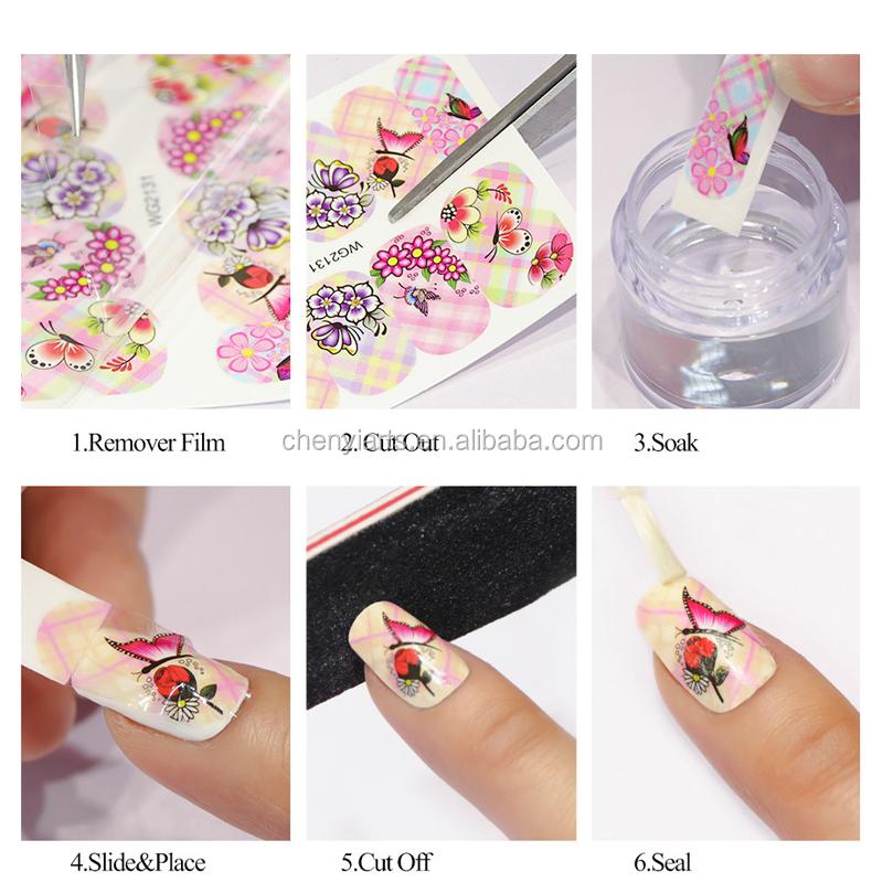 New Nail Art Stickers & Decals Packaging Flower Design And Fashion Custom 2d/3d Nail Art Stickers
