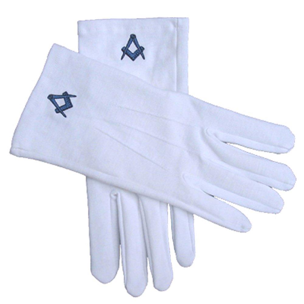 Formal Cotton Gloves Embroidered Masonic Gloves