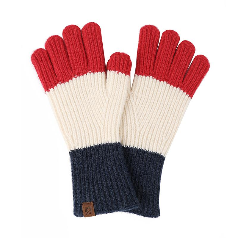 Winter Cold Weather Warm Wool Blend Jacquard Knit Gloves For Girls