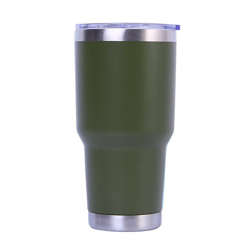 Custom Logo Powder Coated Metal Cup Double Wall Vacuum Insulated Stainless Steel 20 Oz 30 Oz Car Tumbler Cup Travel Coffee Mug