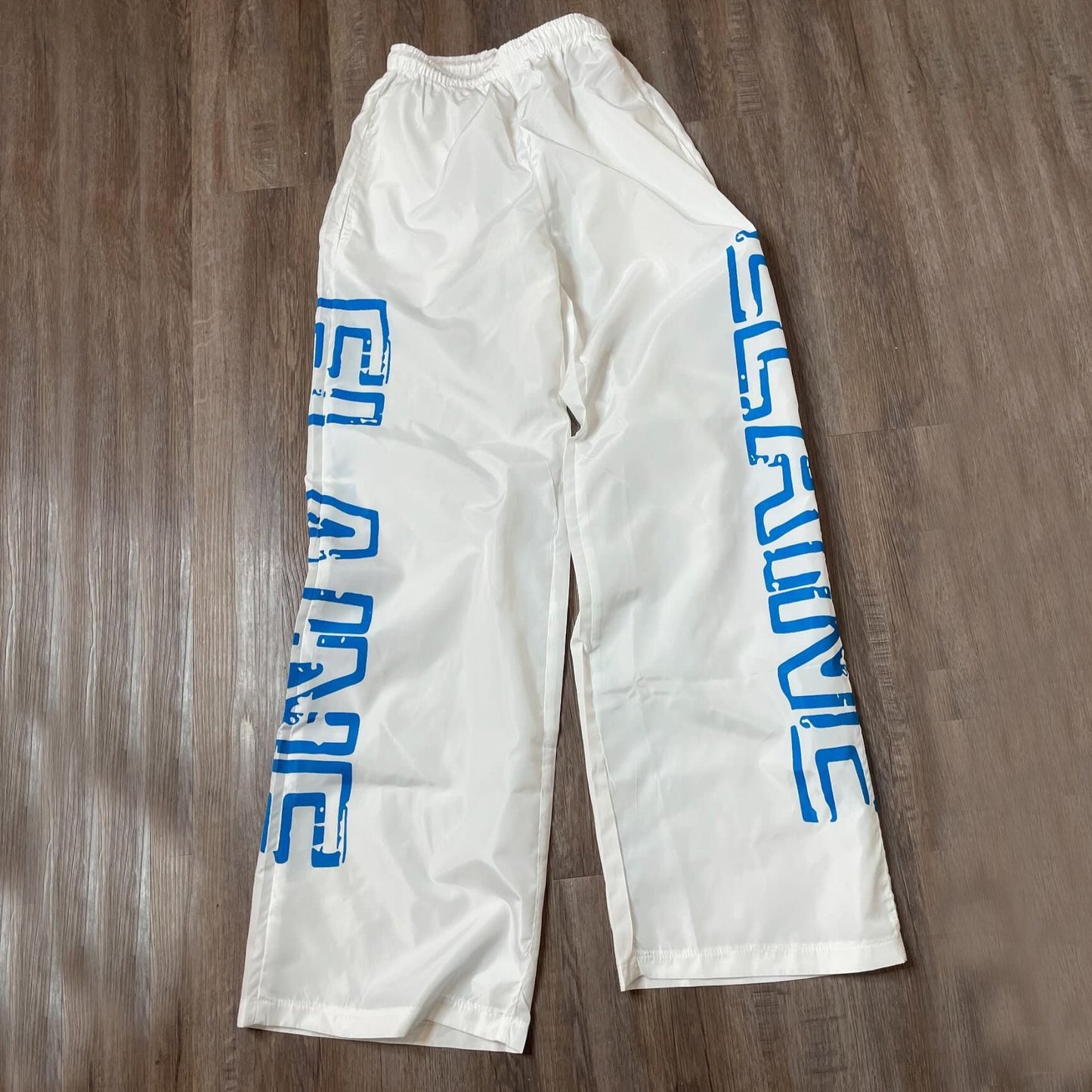 Nylon Pants Wide Leg Embroidered Trouser Men's Polyester Men's Jogger Casual Sports Nylon Sports Pants Men