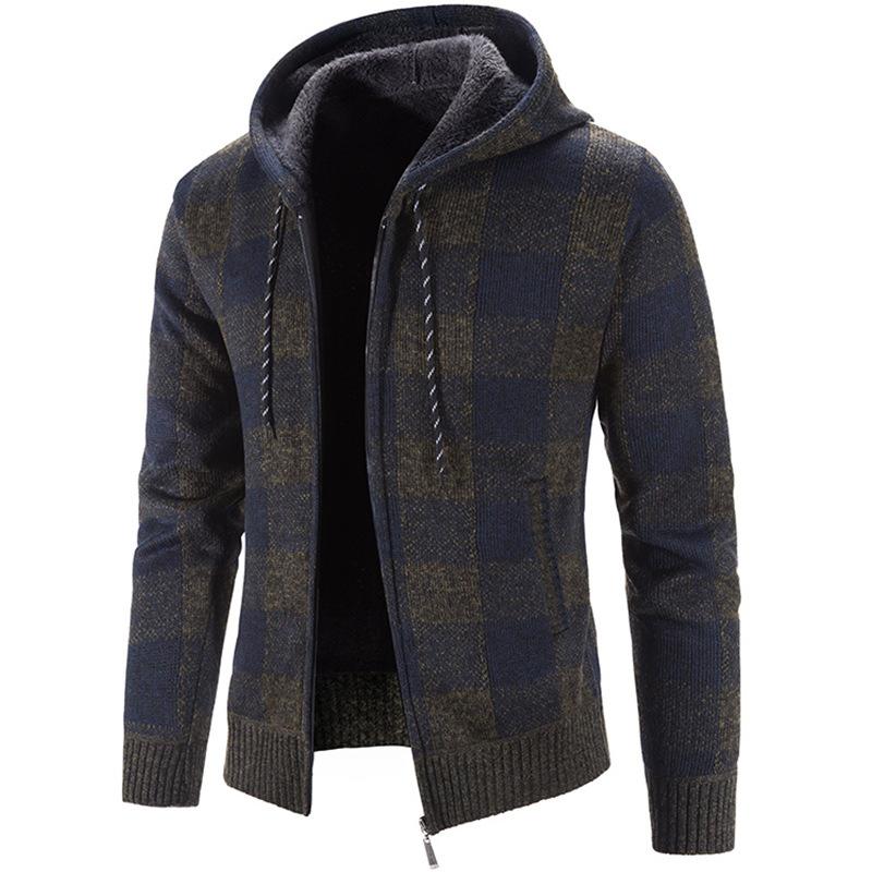 New Winter Plus Size Men's Sweater Custom Cardigan Jacket Men's Clothing Full Zip Wool Hoodie Sweater