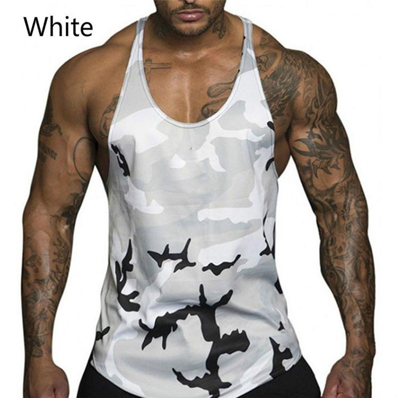 2019 Summer Men's Camouflage Sports Gym Vest Men's Muscle Sports Running Training Single Line Sleeveless Shirt Quick-drying Vest Sweatshirt