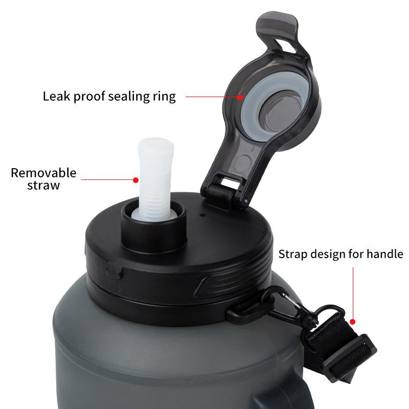 Wholesale BPA Free 2L Sports Gym Collapsible Drinking Collapsible Silicone Travel Straw Water Bottle
