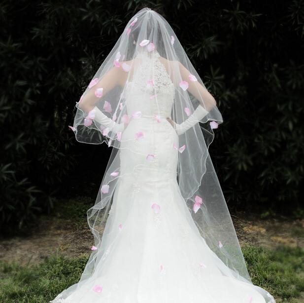 CYG 3.0 M Grown Up Church Veil Wedding Dress Bridal Soft Tulle Flash Sequins Spark Bridal Veil