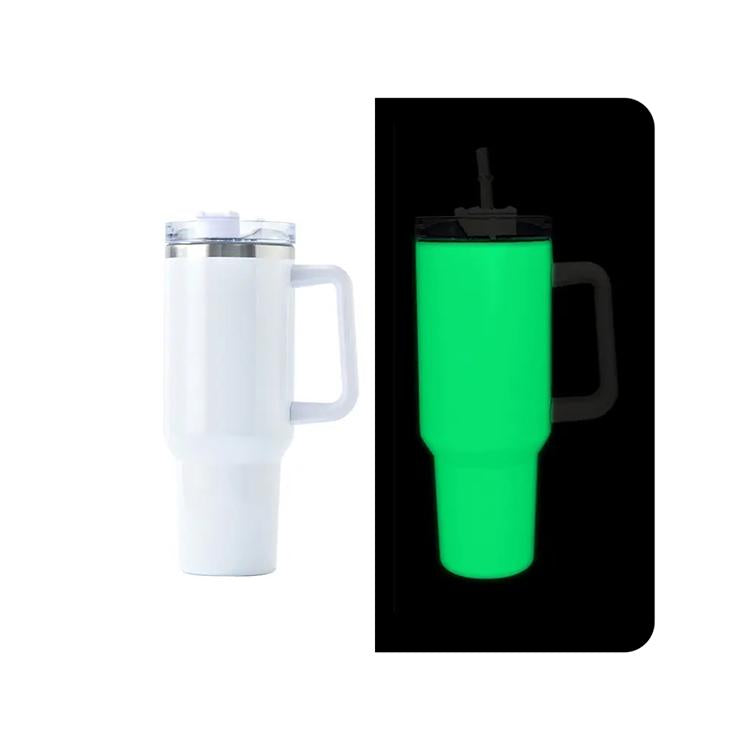 Custom 40 Oz Tumbler Reusable Stainless Steel Insulated Water Bottle 40 Oz Coffee Cup Travel Car Cup With Handle Straw Cover