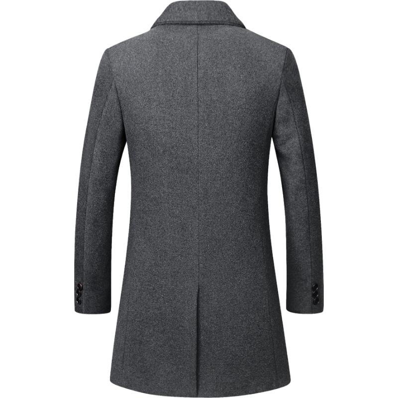 Factory Wholesale 2024 Men's Wool Trench Coat Slim Coat Warm Winter Long Men's Trench Coat