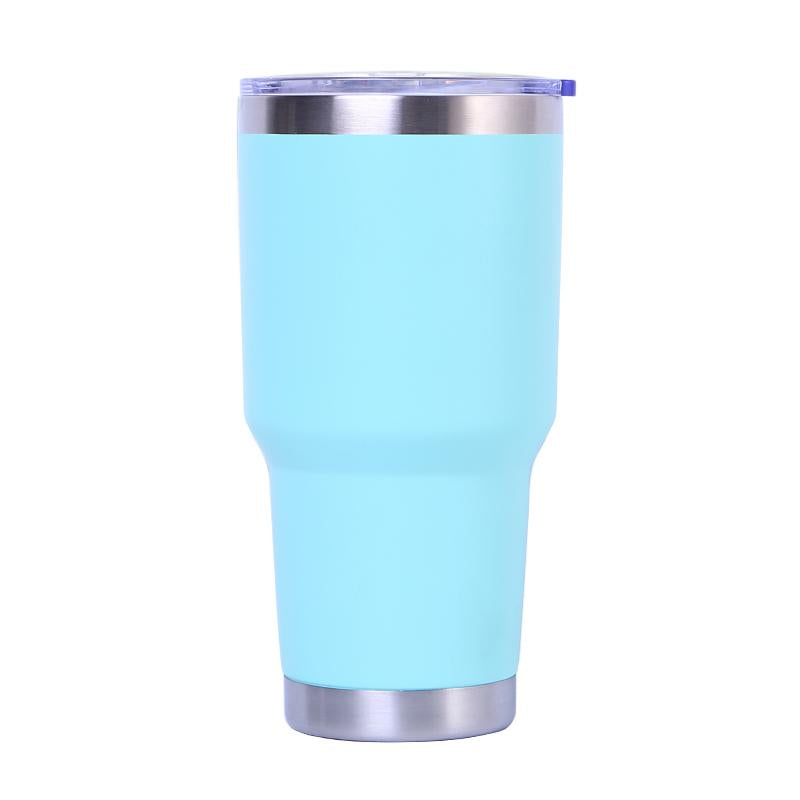 Custom Logo Powder Coated Metal Cup Double Wall Vacuum Insulated Stainless Steel 20 Oz 30 Oz Car Tumbler Cup Travel Coffee Mug