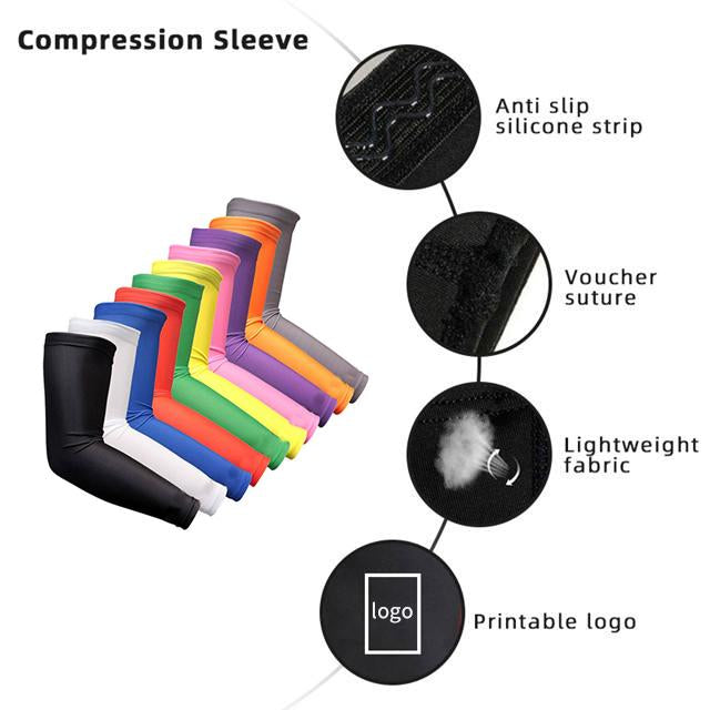 Customized Logo UV Sunscreen Cooling Compression Sports Arm Cover Riding Fishing Harness Sublimation Blank Arm Cover