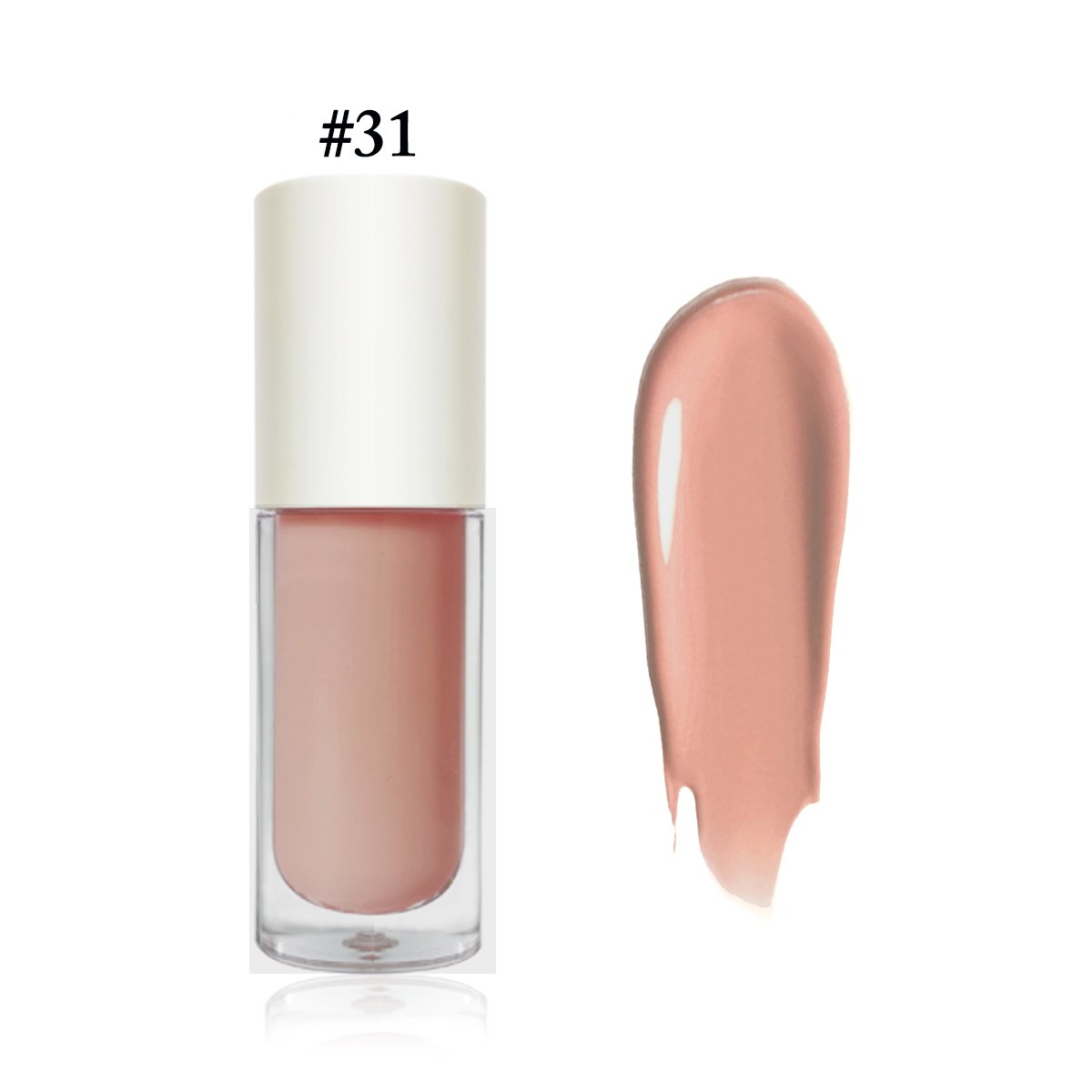 Wholesale Vegan Cosmetics Pink Transparent Nude Lip Gloss Supplier Custom Trademark Sequins Lip Gloss Private Label Lip Gloss