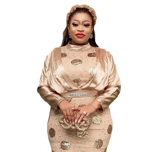 H & D Fashion African European Women Banquet Long Dress Plus Size 2023 New Design