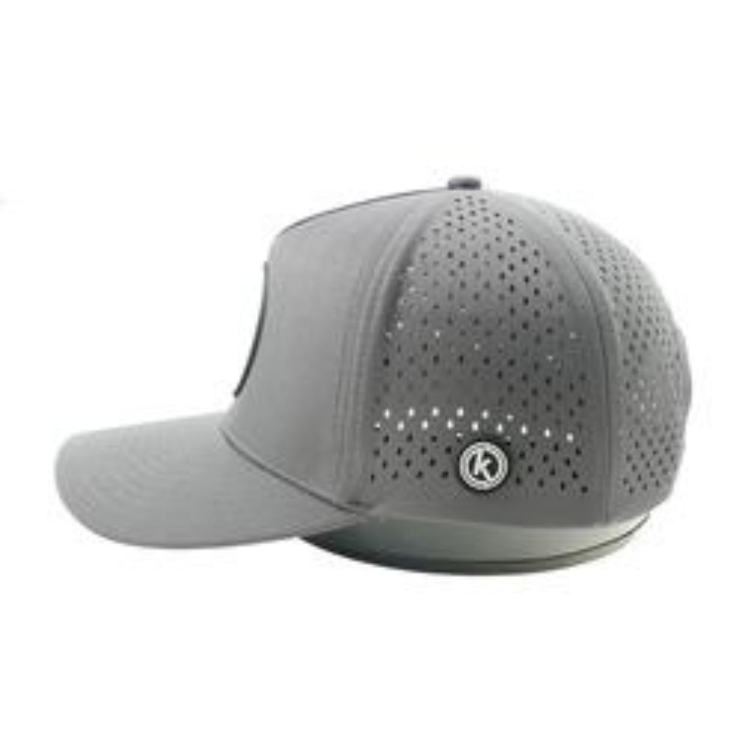 Custom 5 Panel Rubber PVC Logo Waterproof Laser Cut Drilling Perforated Cap Curved Brim Truck Drivers Cap