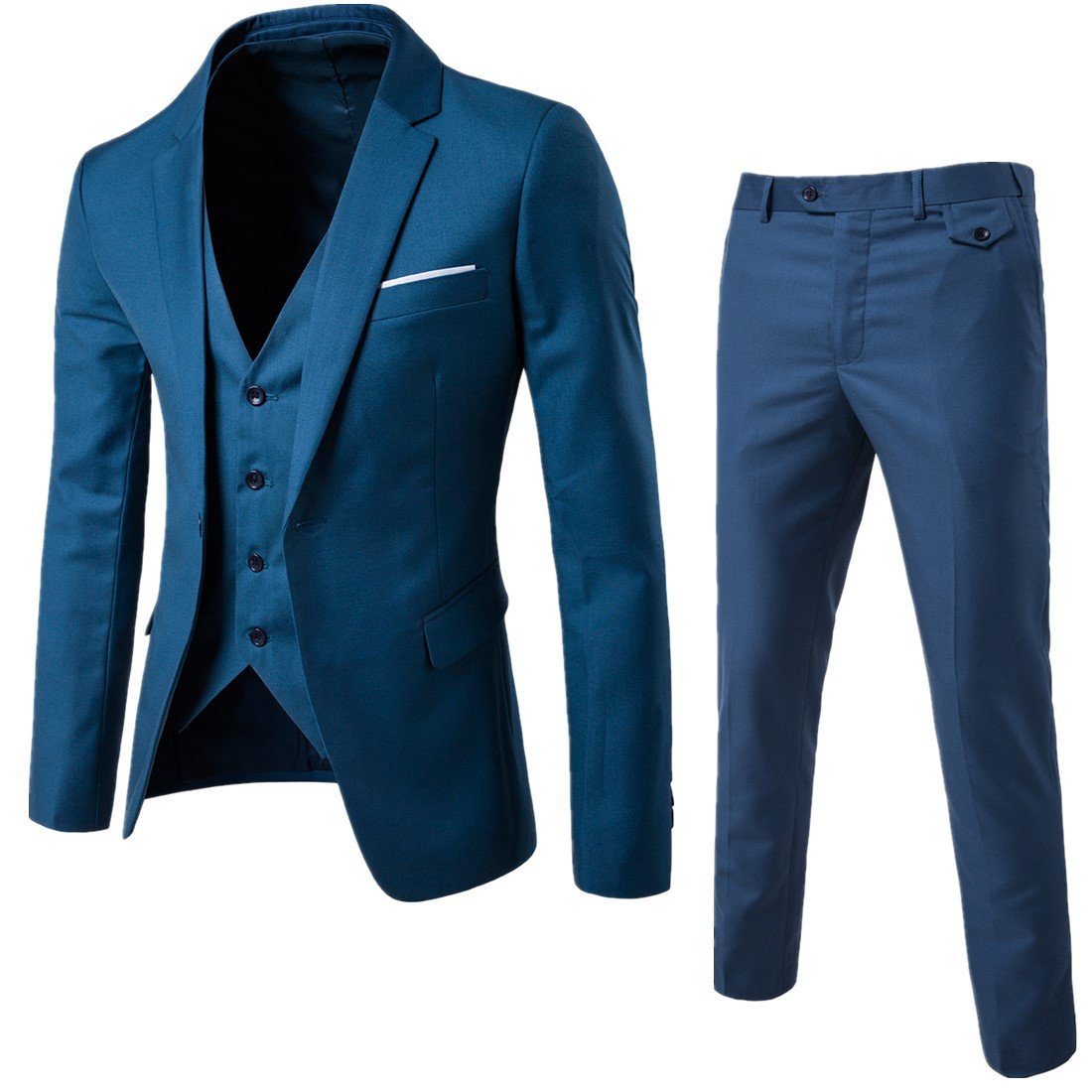 New Trendy Men's Three-Piece Jacket Vest Trousers Slim-Fit Suit Groom Best Man Wedding Dress Casual Suit Men's Suit Jacket Slim-Fit