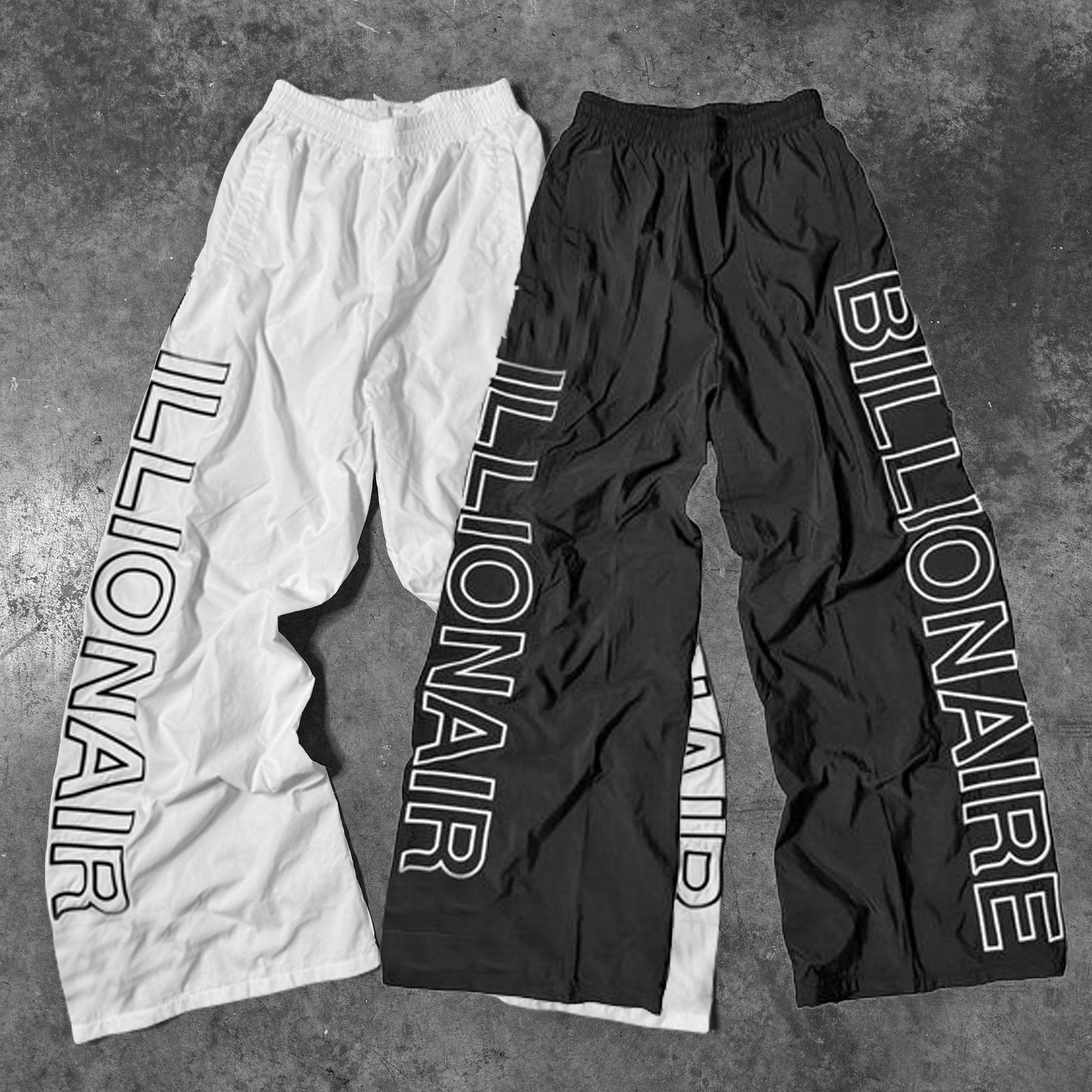 Nylon Pants Wide Leg Embroidered Trouser Men's Polyester Men's Jogger Casual Sports Nylon Sports Pants Men