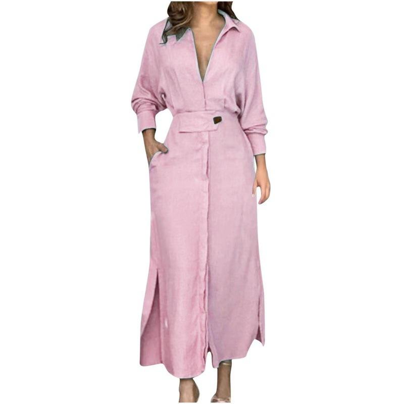 2024 Trendy Autumn New Women's European And American Women's Shirt Dress Long Sleeve Shirt Dress Women's Clothing