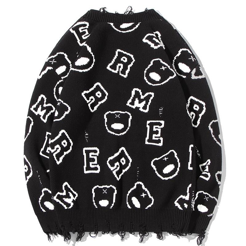 Nanteng Custom Logo Low Minimum Order Quantity Autumn And Winter Warm Printed Jacquard Sweater Round Neck Sweater Men's Pullover