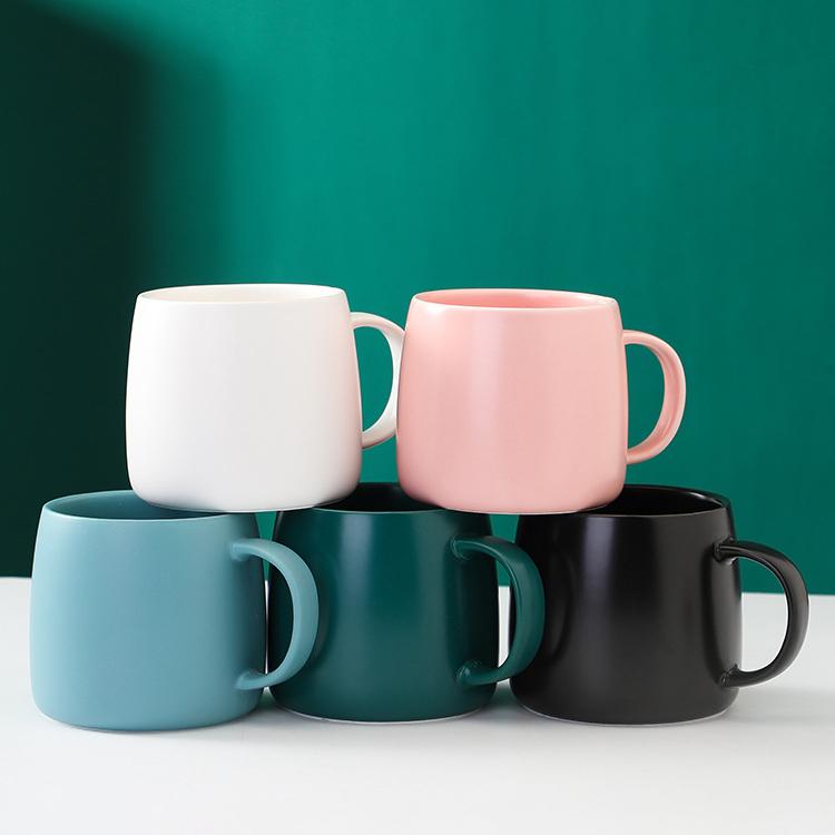 Custom 15 Oz Matte Ceramic Coffee Cup Wholesale Large Porcelain Drink Personalized Christmas Cup With Logo Printed Tea Cup
