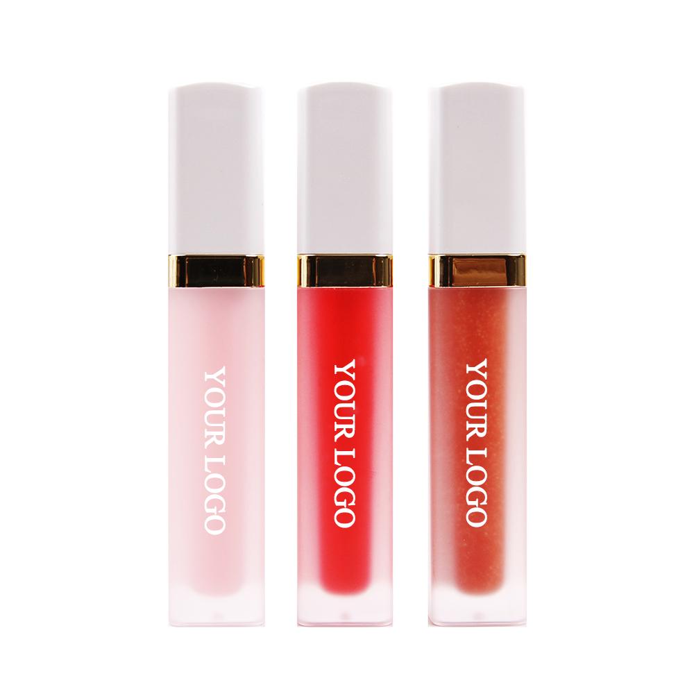 Customized logo OEM odm wholesale matte lipstick gloss lip gloss clear finish cruelty free glitter lip gloss set