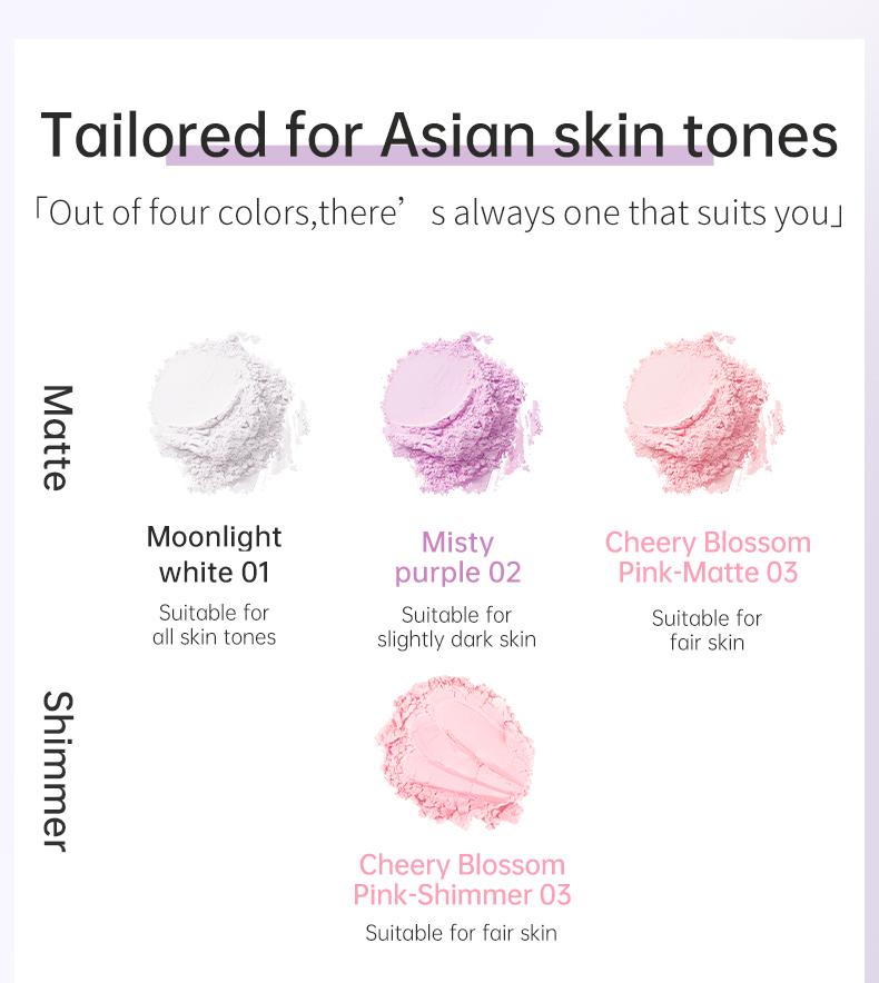 Private Label Vegetarian Oil Control Cosmetic Powder Matte Gloss Pink Waterproof White Translucent Cosmetic Loose Shaping Powder