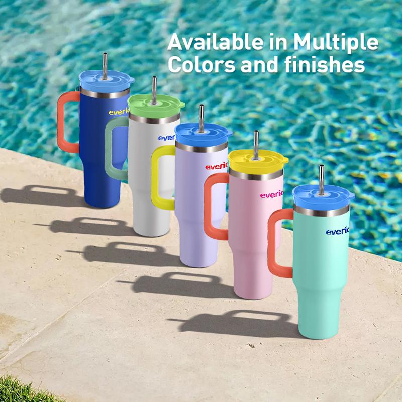Portable Outdoor Custom Stainless Steel 40 Oz With Handle Straw Double Wall Coffee Mug Travel Insulated Beer Mug