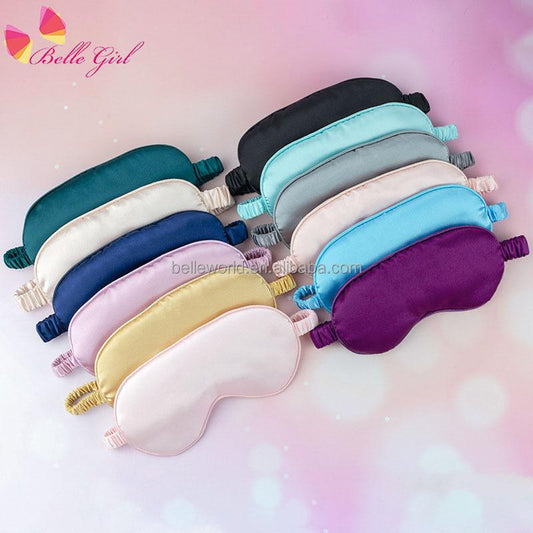 BELLEWORLD Wholesale Hot Sale Design Custom Logo Eye Mask Accessories Multi-pin Colorful Silk Satin Night Sleep Eye Mask