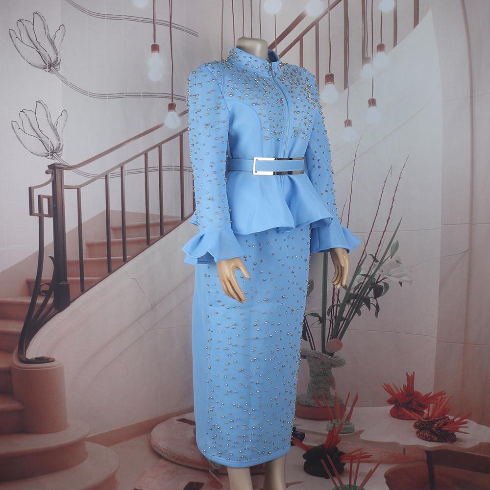 Women Suit Fashion Dress African Rhinestone Turkey African Dress Women Mesh Dress Design Africa For Sale