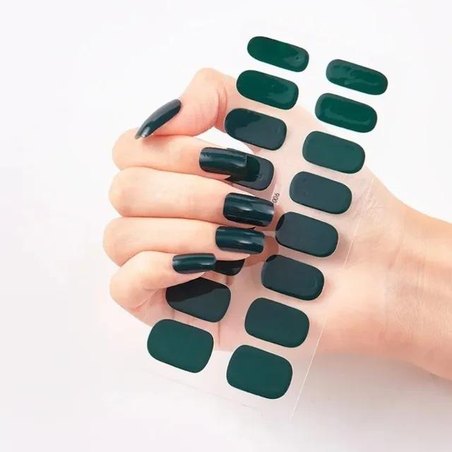 Waterproof Nail Gel Sticker Decal Semi-cured UV Lamp Gel Nail Sticker With UV Lamp, Durable