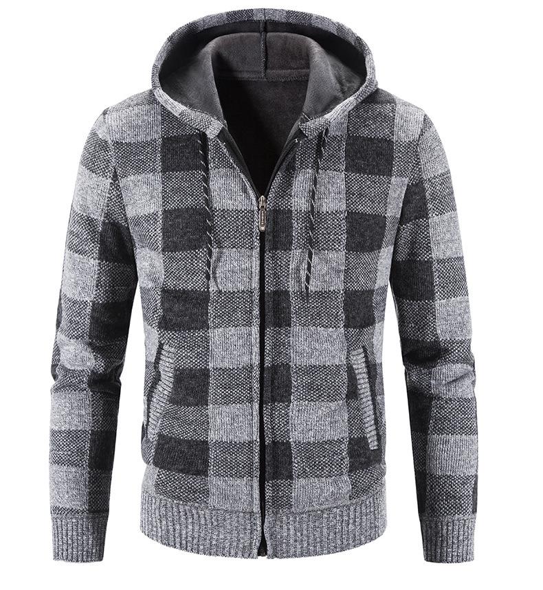 New Winter Plus Size Men's Sweater Custom Cardigan Jacket Men's Clothing Full Zip Wool Hoodie Sweater