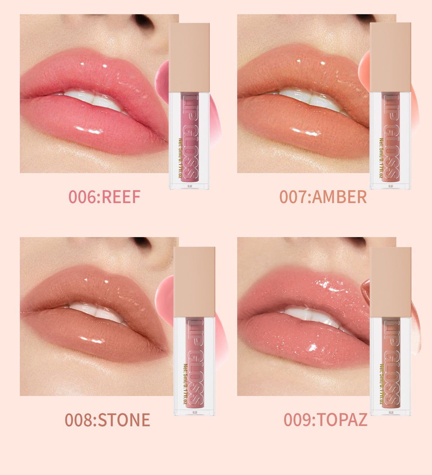 Manufacturer Luxury Cosmetic Gloss Transparent Lip Glaze Wholesale Bulk Glitter Lip Gloss