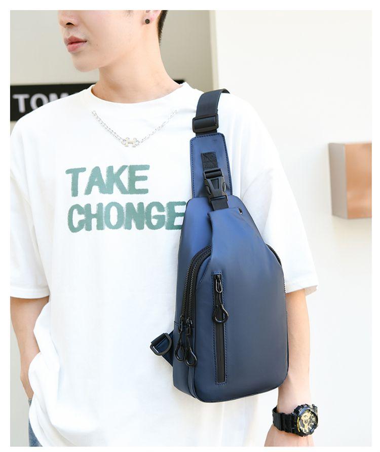 Fashion Outdoor Large Capacity Waterproof USB Charging Port Men Chest Bag Messenger Bag Wholesaler Manufacturer New Design