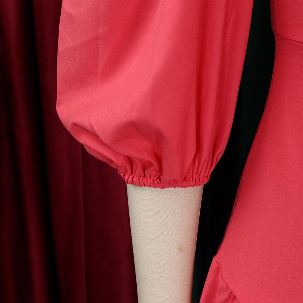 Lancy New American Elegant Women's African Clothing Spring Long Powder Puff Sleeve Pleated Casual Dress Plus Size Fashion Dress Women