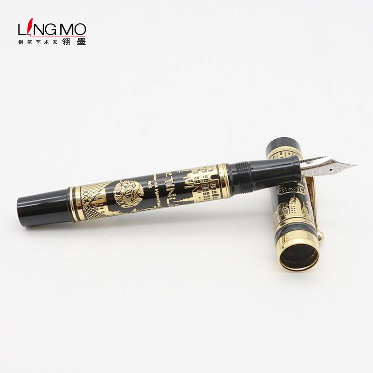 Lingmo High Quality Metal Pen Black Gold With OEM Design Pen With Custom Logo