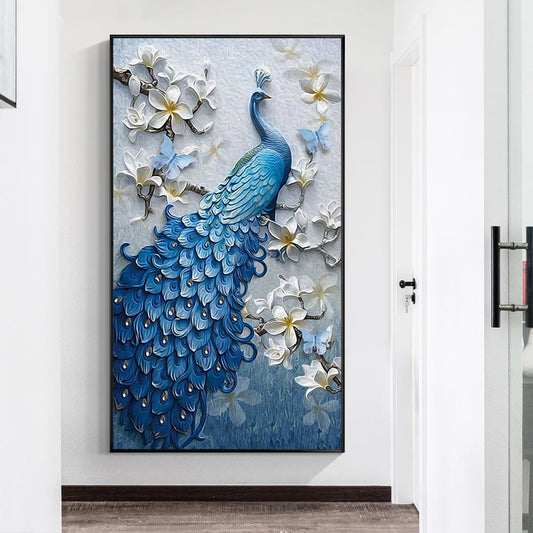 Handmade Decorative Painting Suit Custom Canvas Peacock Round 5d Crystal Diamond Painting