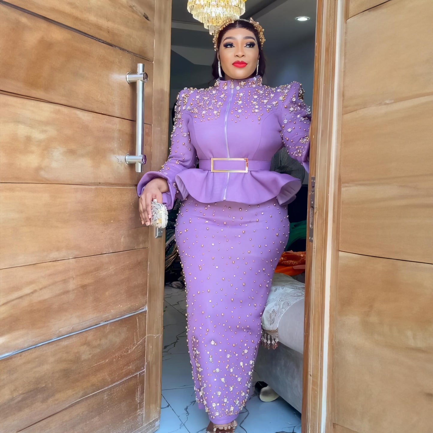 Women Suit Fashion Dress African Rhinestone Turkey African Dress Women Mesh Dress Design Africa For Sale