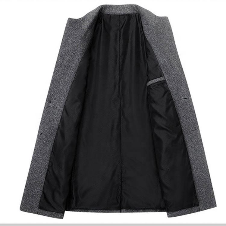 Factory Wholesale 2024 Men's Wool Trench Coat Slim Coat Warm Winter Long Men's Trench Coat
