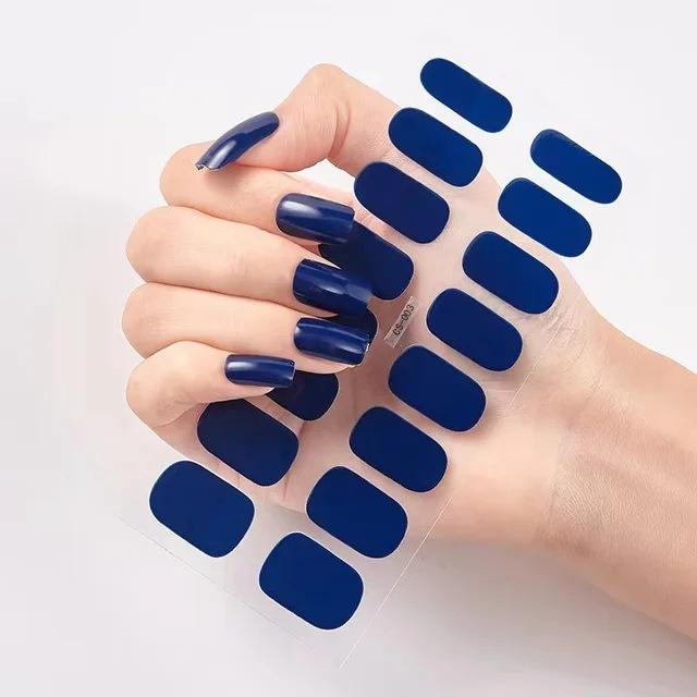 Waterproof Nail Gel Sticker Decal Semi-cured UV Lamp Gel Nail Sticker With UV Lamp, Durable