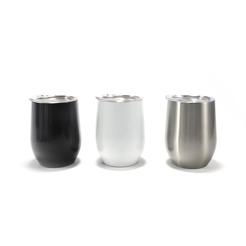 OEM/ODM 12oz Egg Shape Double Wall Stainless Steel Vacuum Cup Hot Travel Coffee Wine Cup Insulated Wine Cup