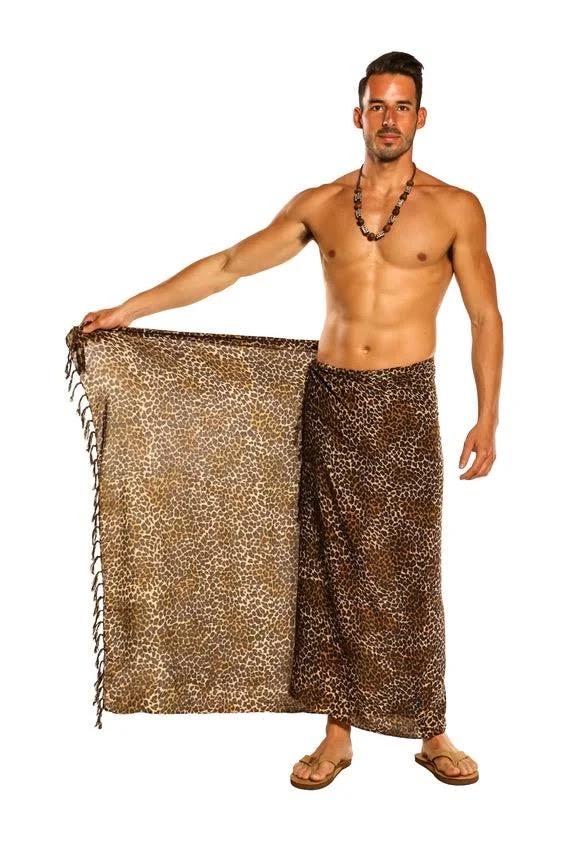 Custom Logo Design Summer Fashion Swimsuit Shawl Floral Print Beach Lavalava Hawaiian Apron For Men