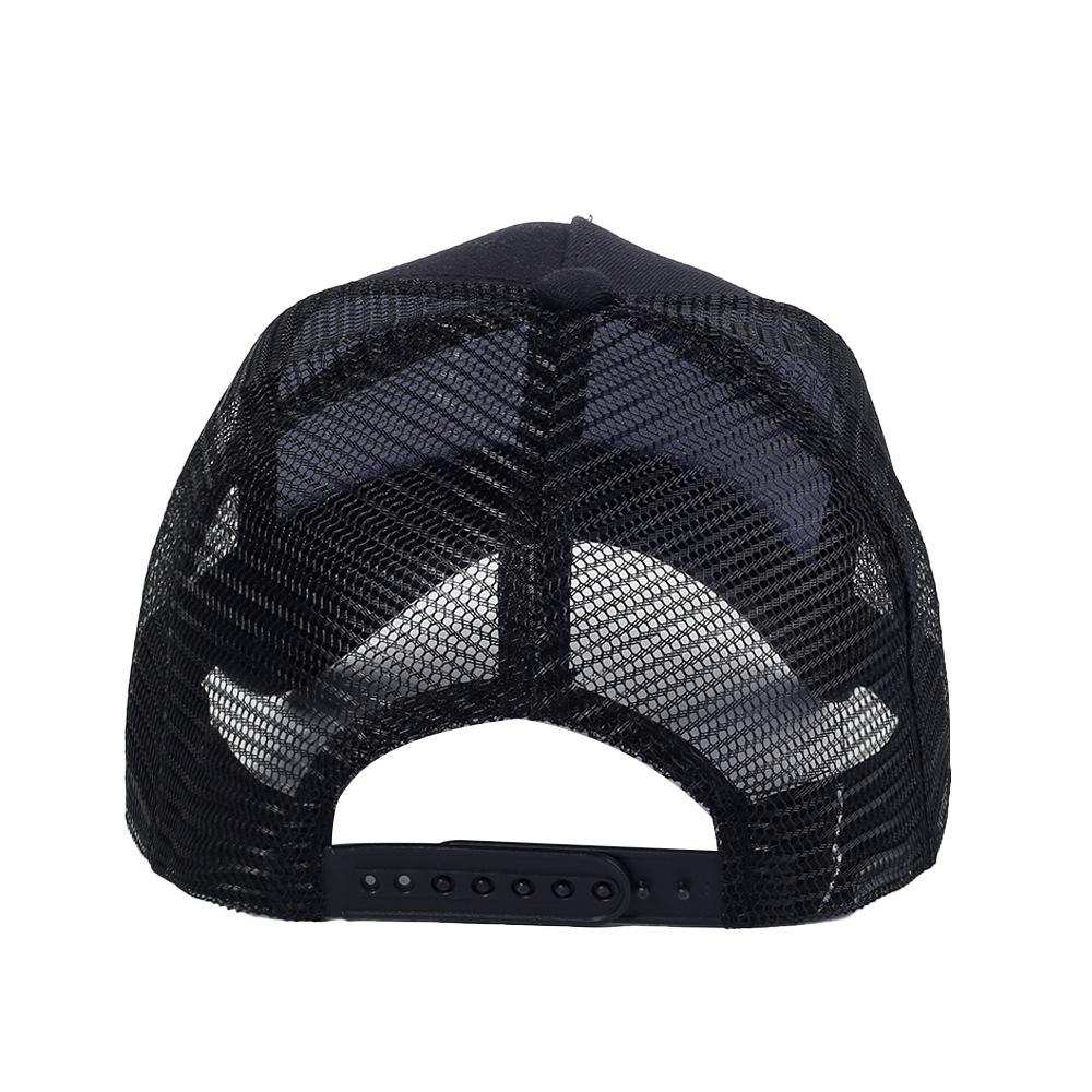 Ready To Ship High Quality Wholesale Custom Logo High Crown Snapshot Mesh Cap Curved Brim 5 Panel Cotton Canvas Trucker Cap