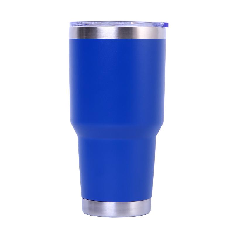 Custom Logo Powder Coated Metal Cup Double Wall Vacuum Insulated Stainless Steel 20 Oz 30 Oz Car Tumbler Cup Travel Coffee Mug