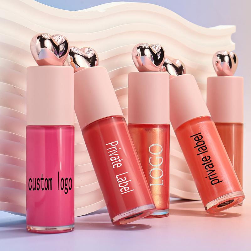 Vegetarian Waterproof Matte Liquid Lipstick Gloss Lip Gloss Custom Your Logo High Quality Heart Shape Lip Gloss Tube DIY Lip Gloss