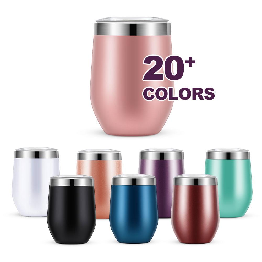 Custom Luxury Gift Suit Glitter Rose Gold Insulation Stainless Steel Wine Glass
