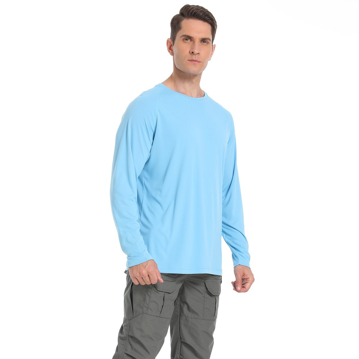 US Size In Stock Blank Wicking Breathable Upf50 Men's Performance Long Sleeve Fishing Shirt