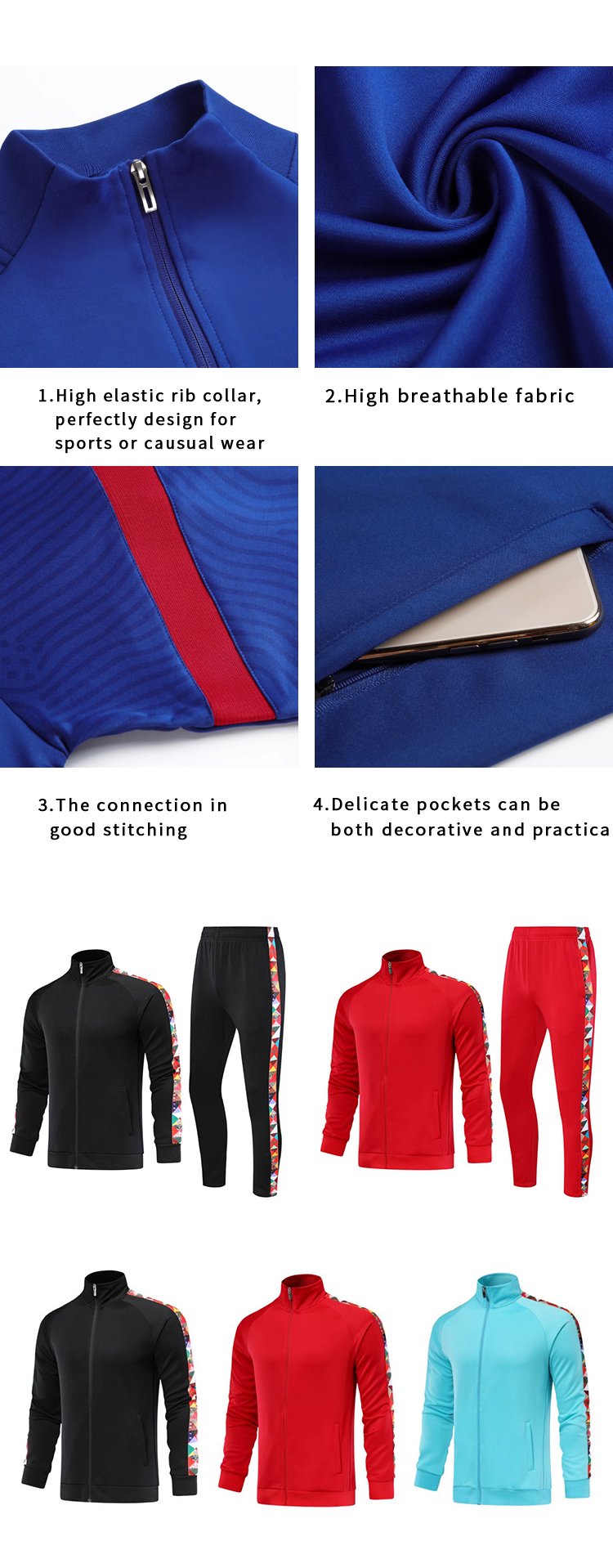 2025 Black Football Training Football Wear Sportswear Pain Football Wear Sportswear