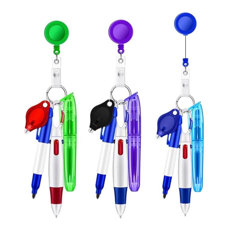 Assemble Multi-function Nurse Pen Set Clip Badge Holder Retractable Custom Nurse Pen Badge Reel Nurse Doctor Gift