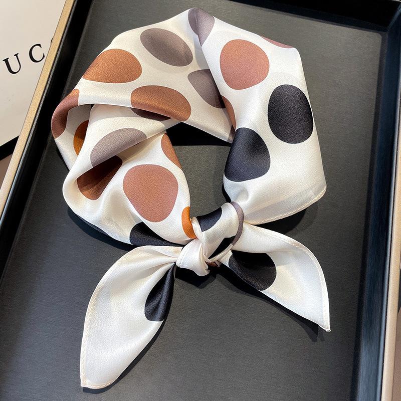 53cm Western-style Jungle Zebra Print 100 Silk Hair Band Female Designer Small Square Scarf Multi-use Thin Silk Scarf