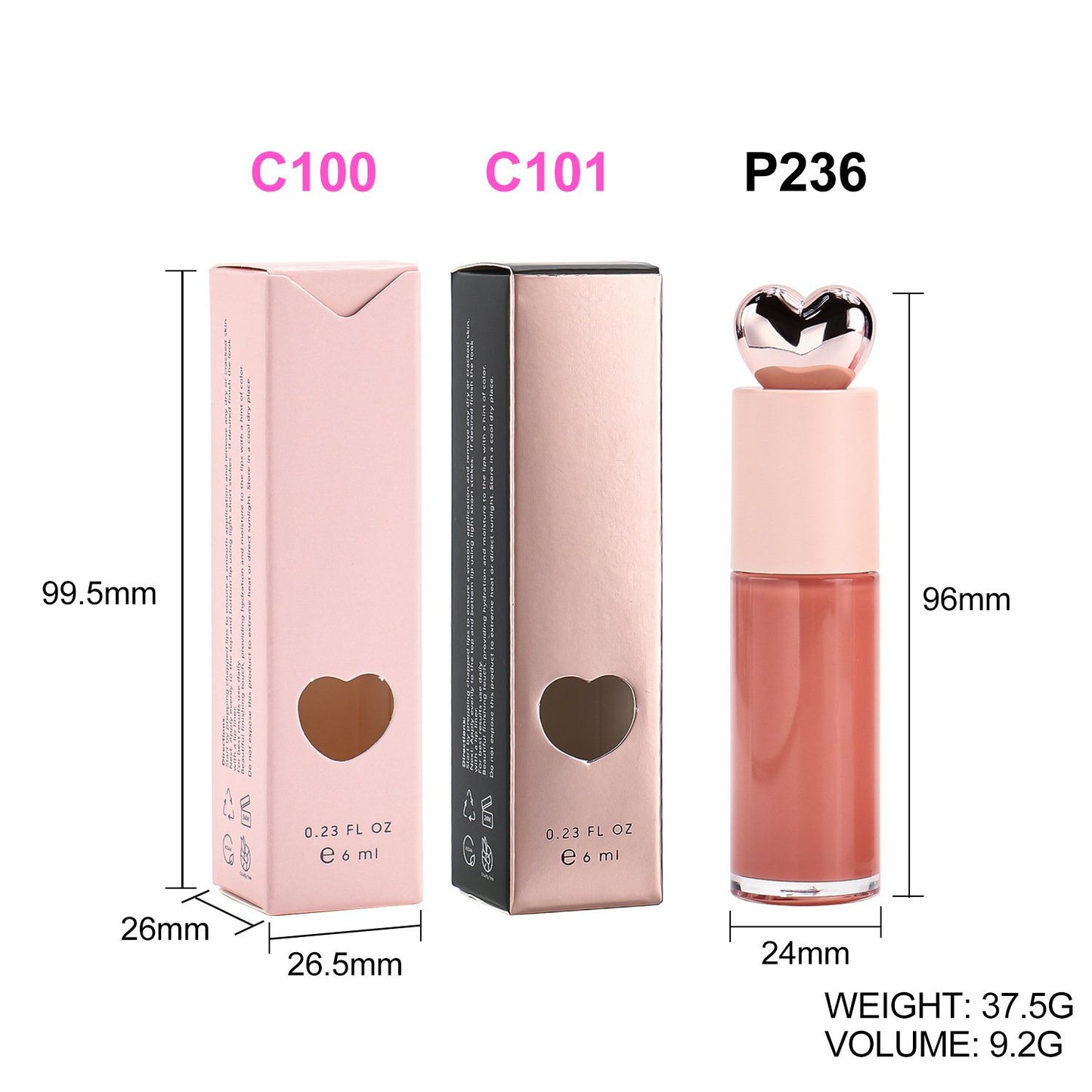 Vegetarian Waterproof Matte Liquid Lipstick Gloss Lip Gloss Custom Your Logo High Quality Heart Shape Lip Gloss Tube DIY Lip Gloss