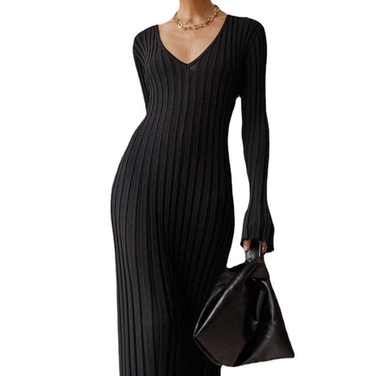 Wholesale 2024 New Knitted Women's Suit Long Sleeve Sweater Dress Style Wool Skirt Loose Knitted Girl Interior