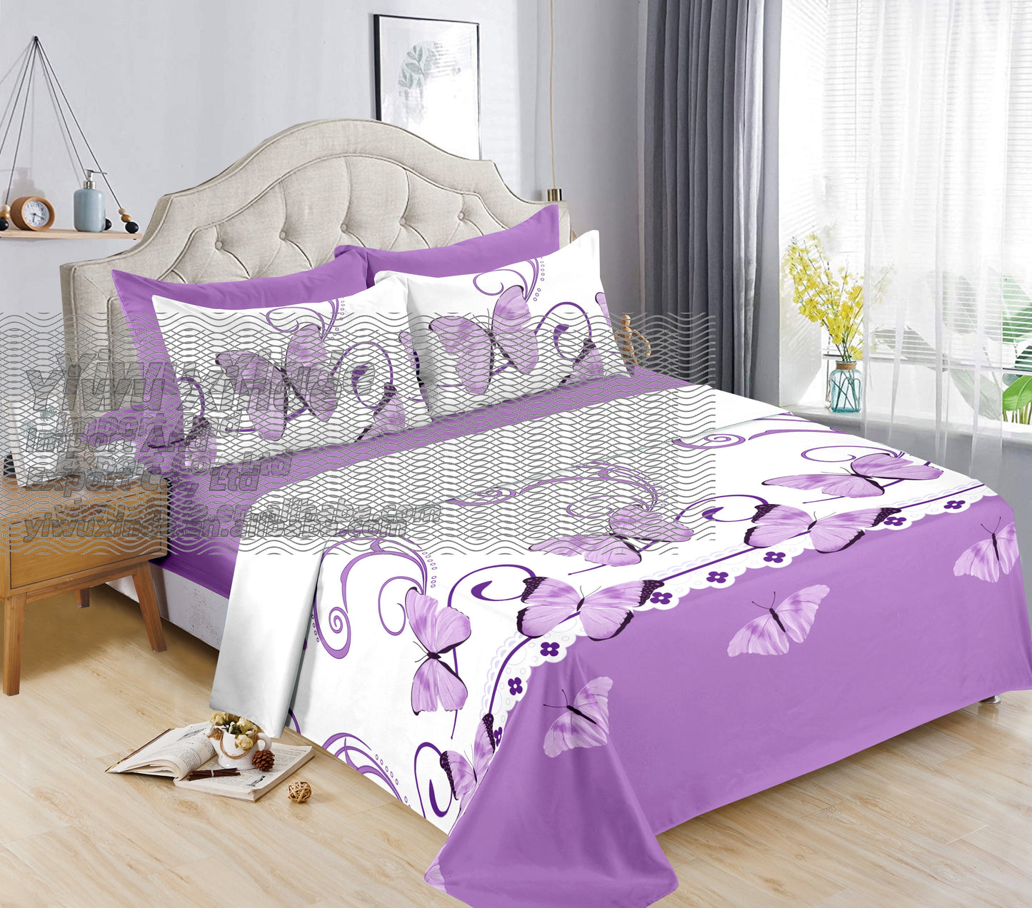 6pc Bedding Suit Wholesale In Stock Retail Printed Cotton Touch Fit Sheets King Bed Sheet With Pillowcase 6 Pcs