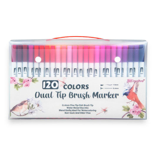 120 Color Soft Bullet Tip Watercolor Marker With Double Tip